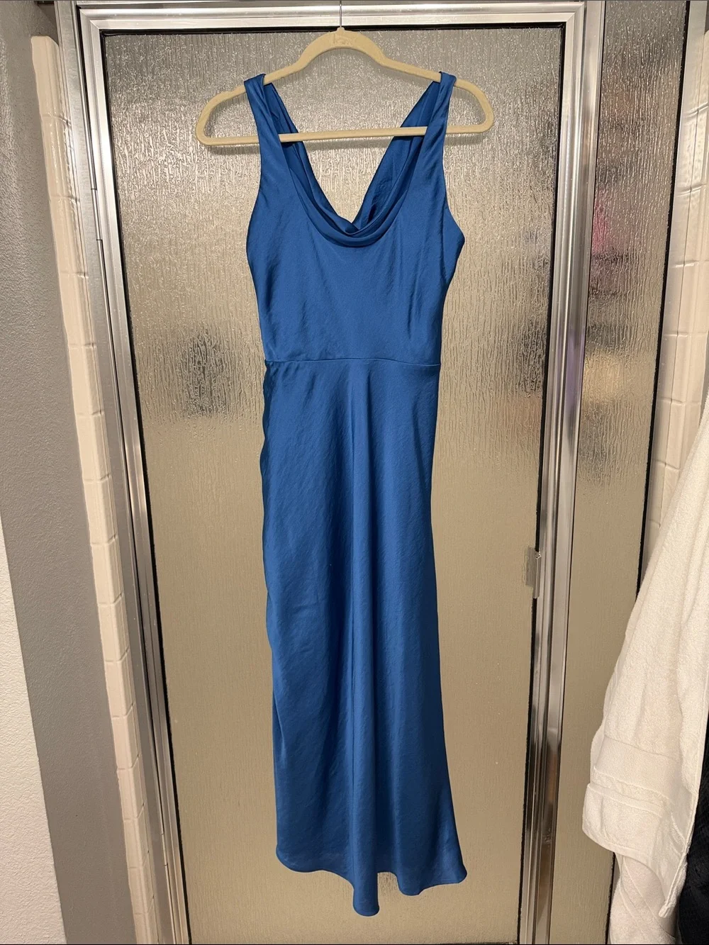 Abercrombie & Fitch Royal Blue Cowl Neck Maxi Dress